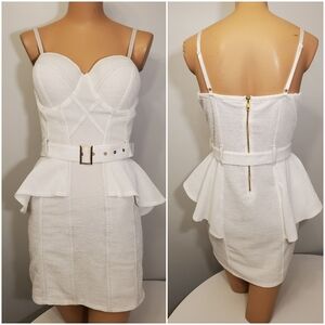 NWOT Entry White Sexy Mini Dress Size Large